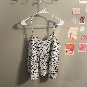 flowered baby doll tank top, size large